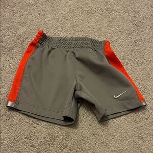 Nike Kids Charcoal Shorts with Orange Highlights